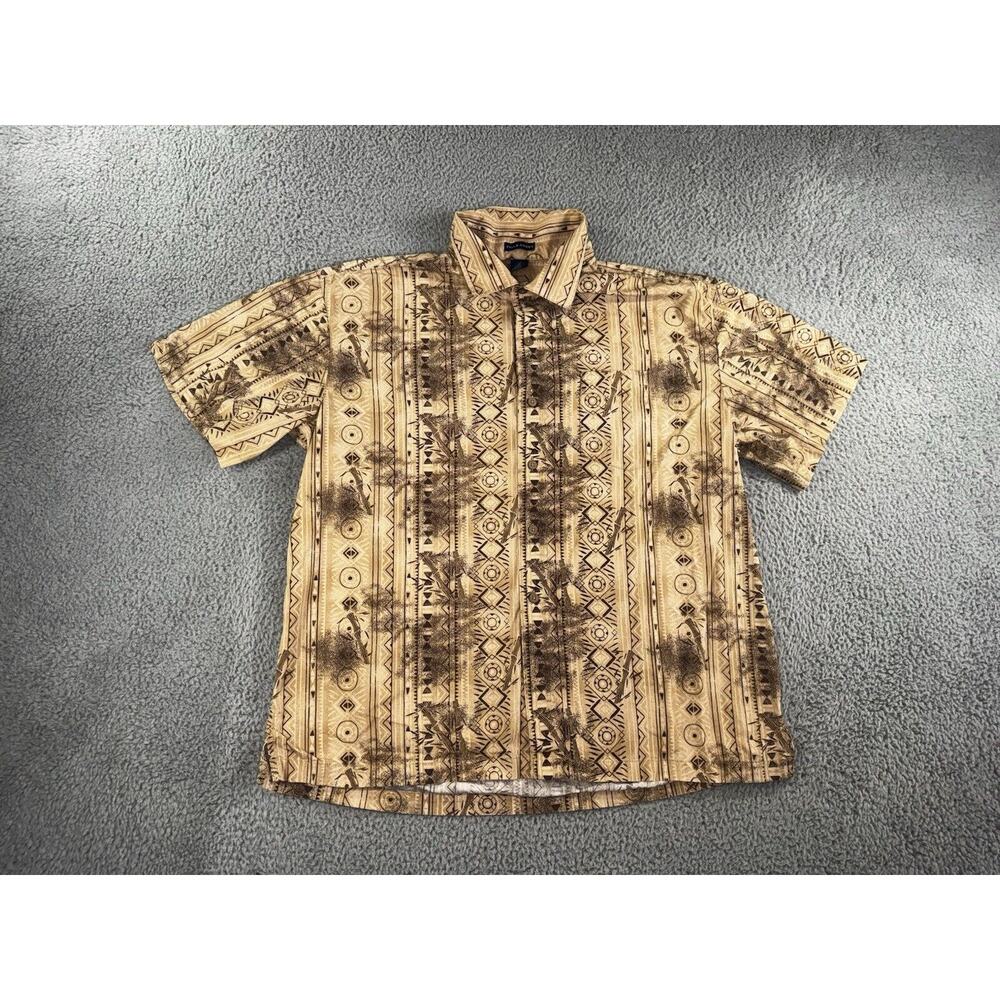 Western Rodeo Cowboy Shirt Men XL Southwest Aztec Theme‎ Falls Creek Button Up